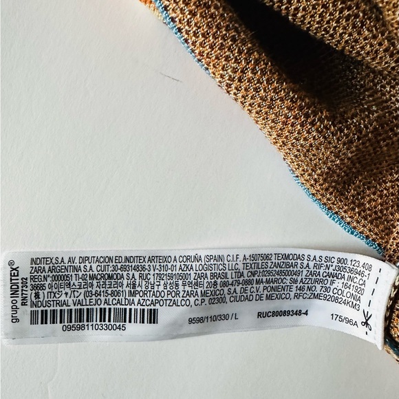 Zara Jacquard Kenia Mini Tunic Dress Womens Blue and Orange Patterned Sz Large - Picture 5 of 12